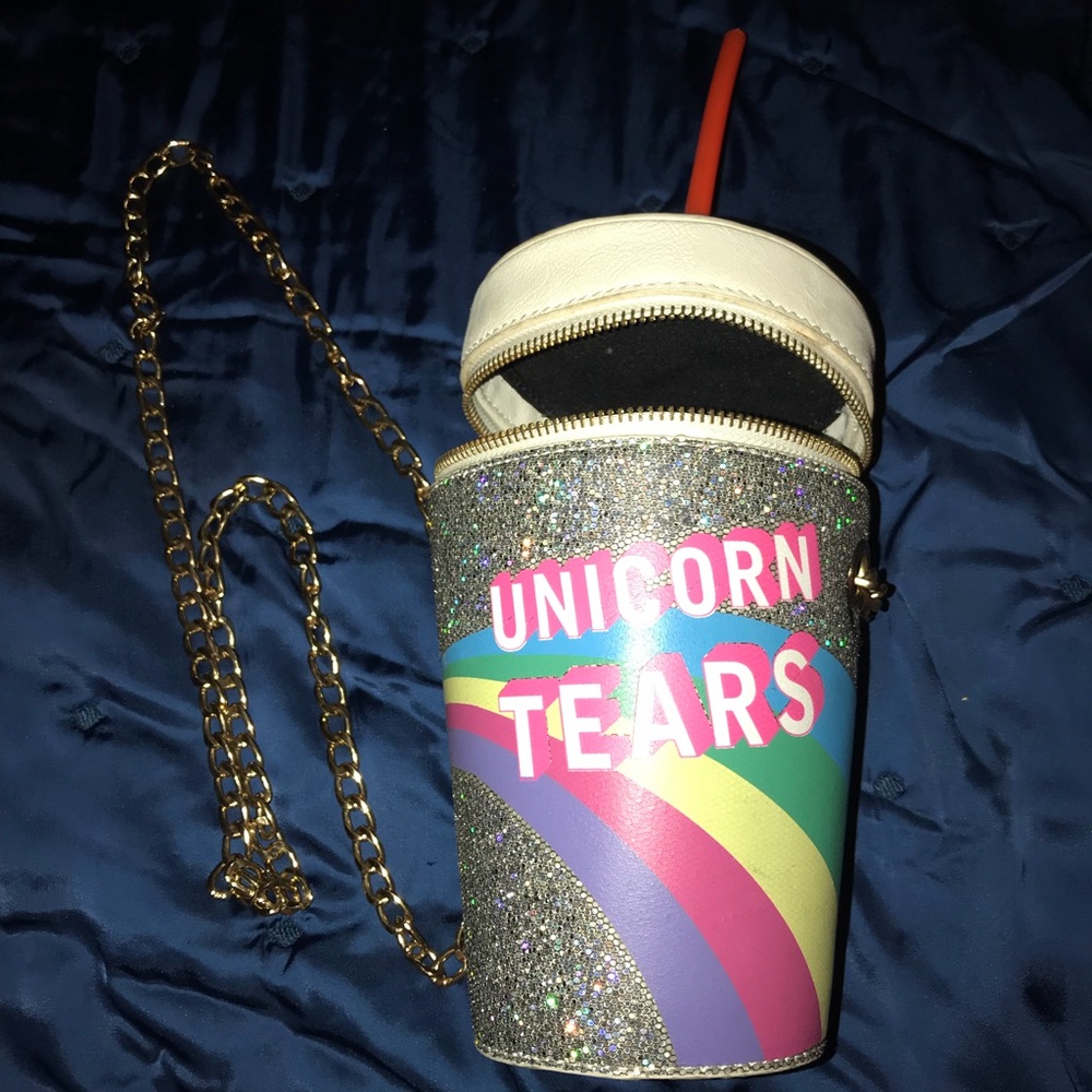 Unicorn Tears crossbody bag👛 cup w/straw purse.